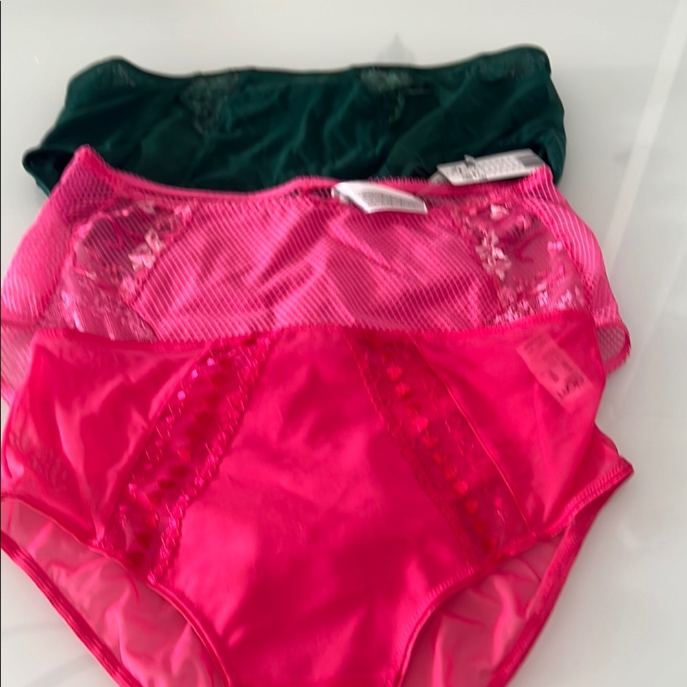 Set of Pink and Green Lace Panties